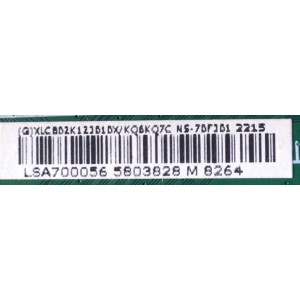 MAIN PARA TV INSIGNIA / NUMERO DE PARTE XLCB02K123 / 715GA715-M01-B00-05K / (G)XLCB02K123B1BX/KQ6KQ7C / LSA700056 / 5803828 / PANEL TPT700WR-U2T01.D REV:S04F / DISPLAY CV700U2-T01- REV:04 / MODELO NS-70F301NA23	